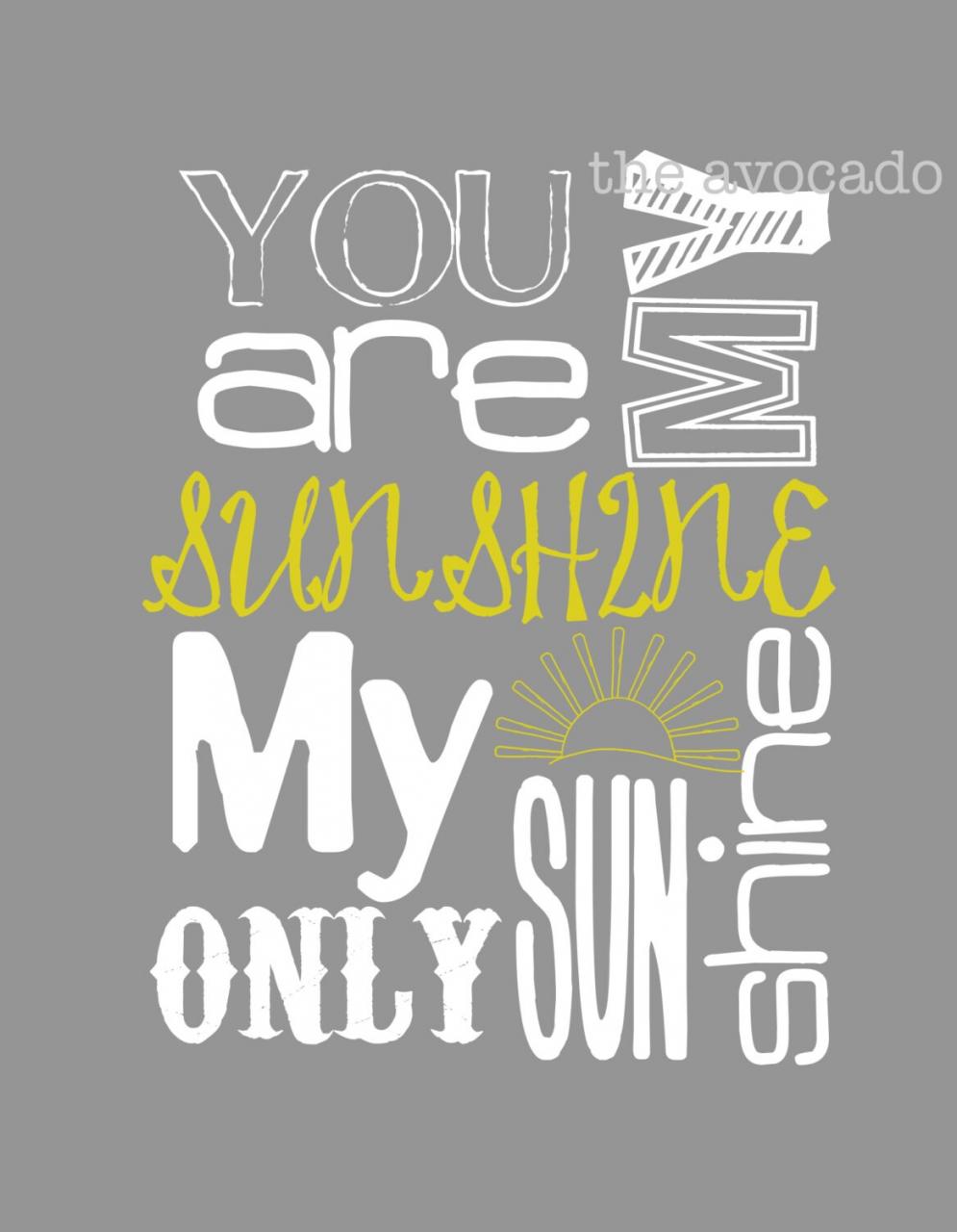 You Are My Sunshine Bathroom Art TWO Prints
