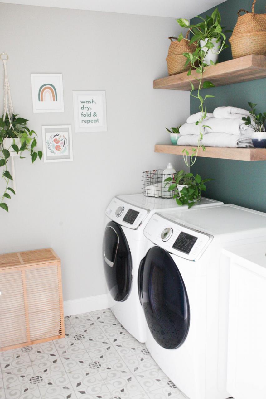 Laundry Room With Floating Shelves Paisley & Sparrow