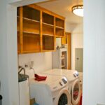 Laundry Room Redo Open Shelving and Painting Little Vintage Cottage