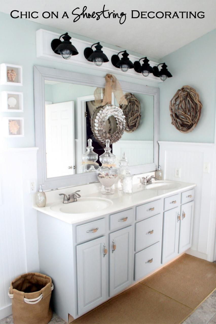 Chic on a Shoestring Decorating Beachy Bathroom Reveal