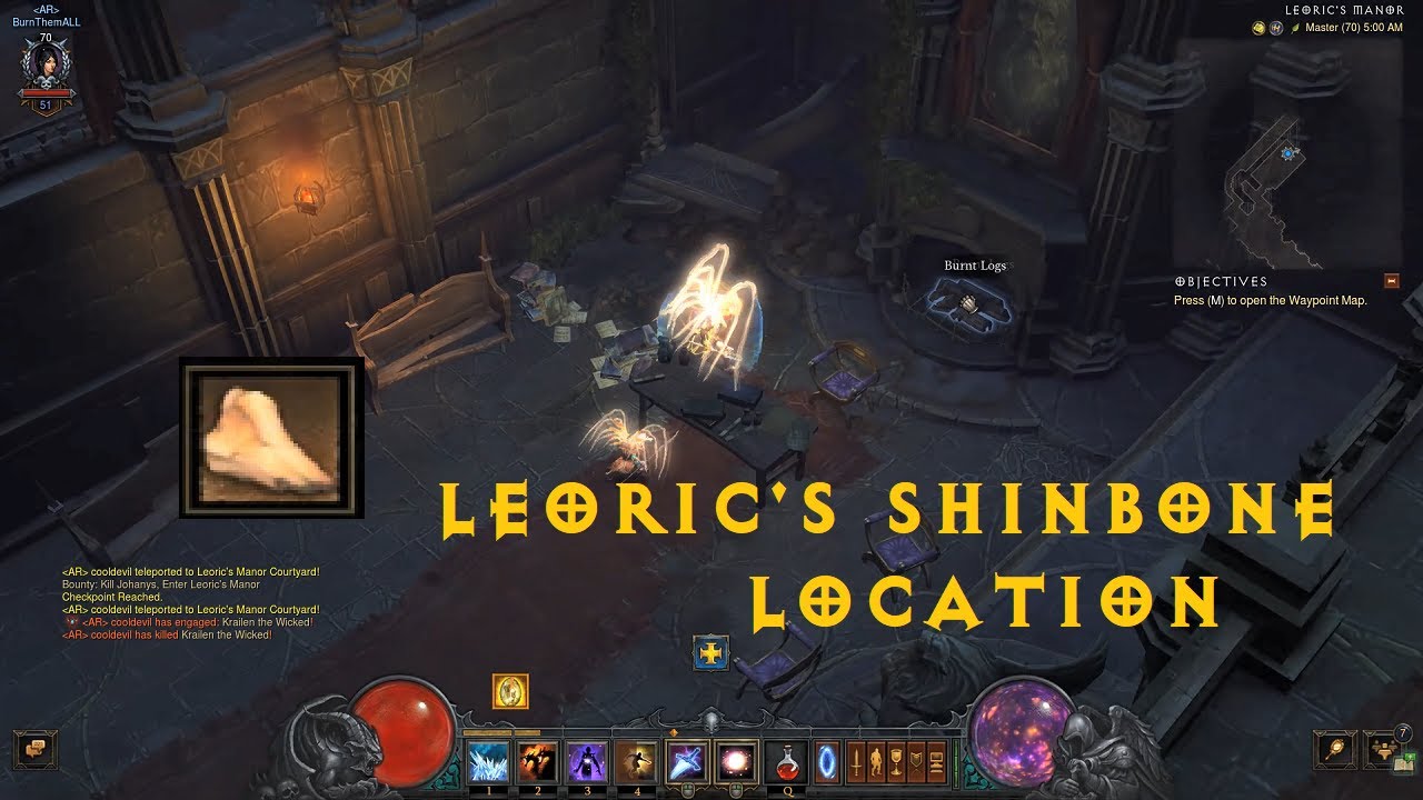 Leoric's Shinbone location Diablo 3 Adventure Mode YouTube