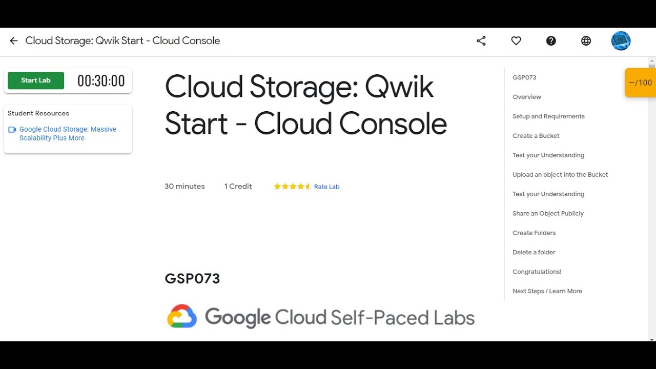 GCloud QuickLab Quest 33 Cloud Storage Qwik Start Cloud Console