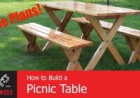 How to build a detached bench picnic table. Free Plans, easy beginner