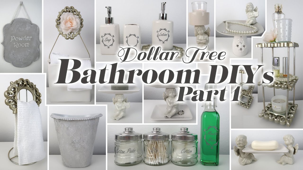 DOLLAR TREE DIY BATHROOM DECOR PART 1 Home Decor