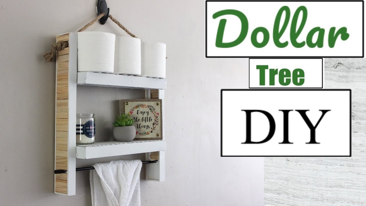DOLLAR TREE DIY HANGING BATHROOM SHELF BATHROOM DECOR 2018 YouTube