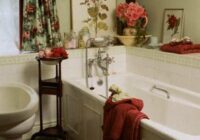 Colorful Bathroom Decorating with Flowers Adds Luxury to Large or Small