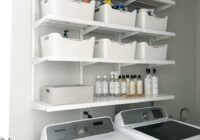 Simple DIY Updated Shelving for a Small Laundry Room simply organized