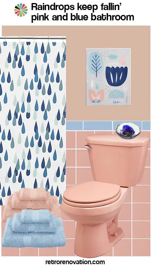 13 ideas to decorate a pink and blue tile bathroom Retro Renovation