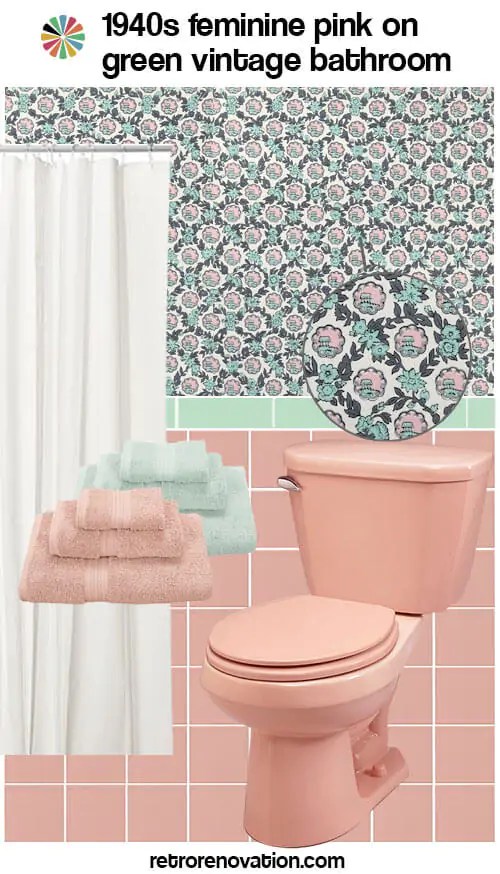 11 Ideas to decorate a pink and green tile bathroom Retro Renovation