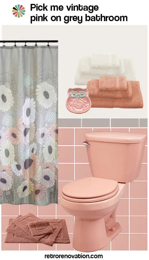 12 ideas to decorate a pink and gray vintage bathroom Retro Renovation