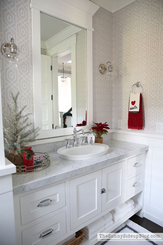 Christmas Powder Bathroom (12 Days of Holiday Homes) The Sunny Side