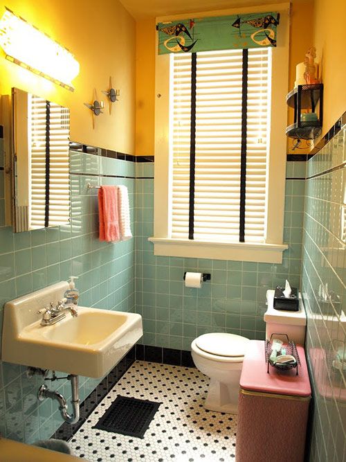 40 retro blue bathroom tile ideas and pictures