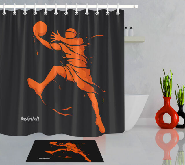 LB Sports Basketball Bathroom Decor Waterproof Fabric Shower Curtain