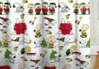 Snoopy Christmas Peanuts Shower Curtain Bathroom with Hooks Charlie