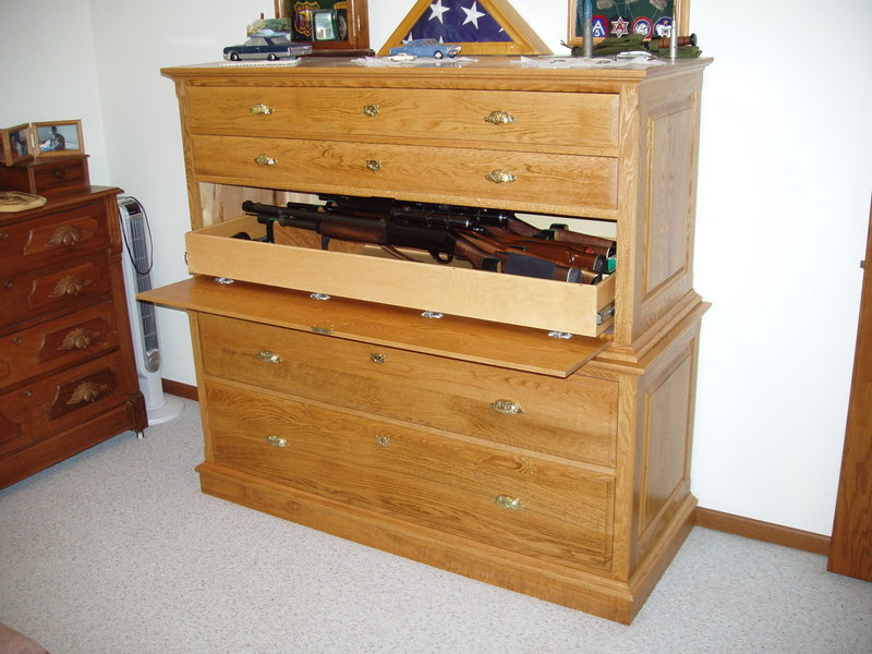 Gun Concealed in Dresser StashVault Secret Stash Compartments