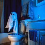 Spooky Halloween Ghost Toilet Stock Image Image of haunt, souls