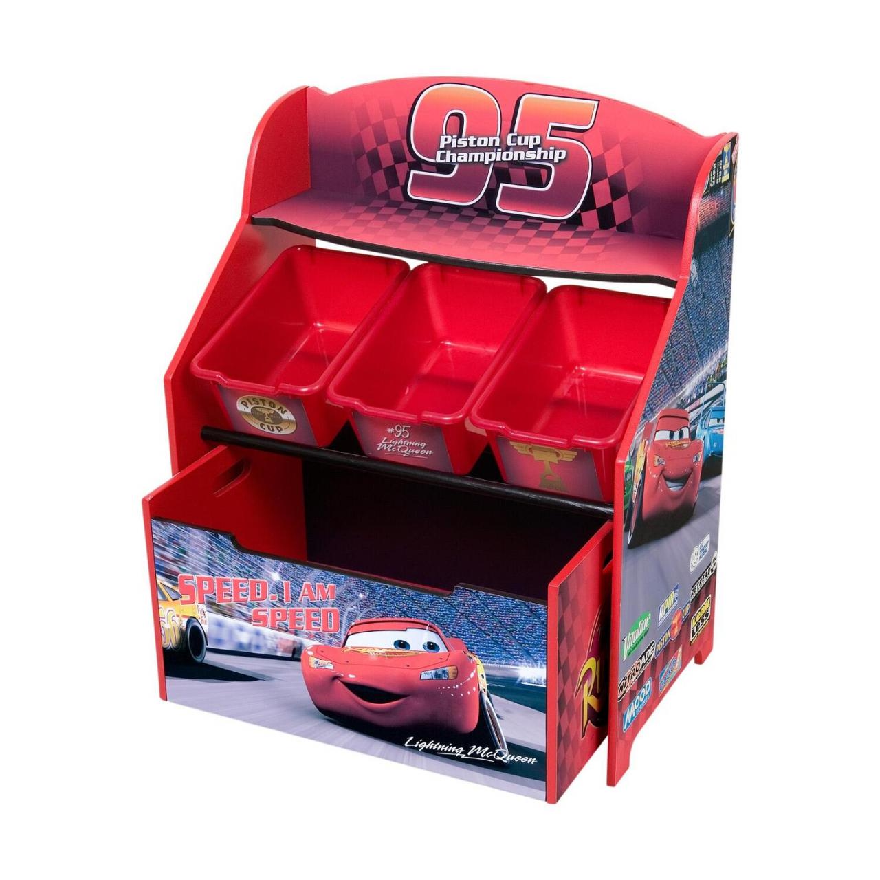 DISNEY Disney Pixar Cars 3 Tier Storage Organizer with Roll Out Toy Box