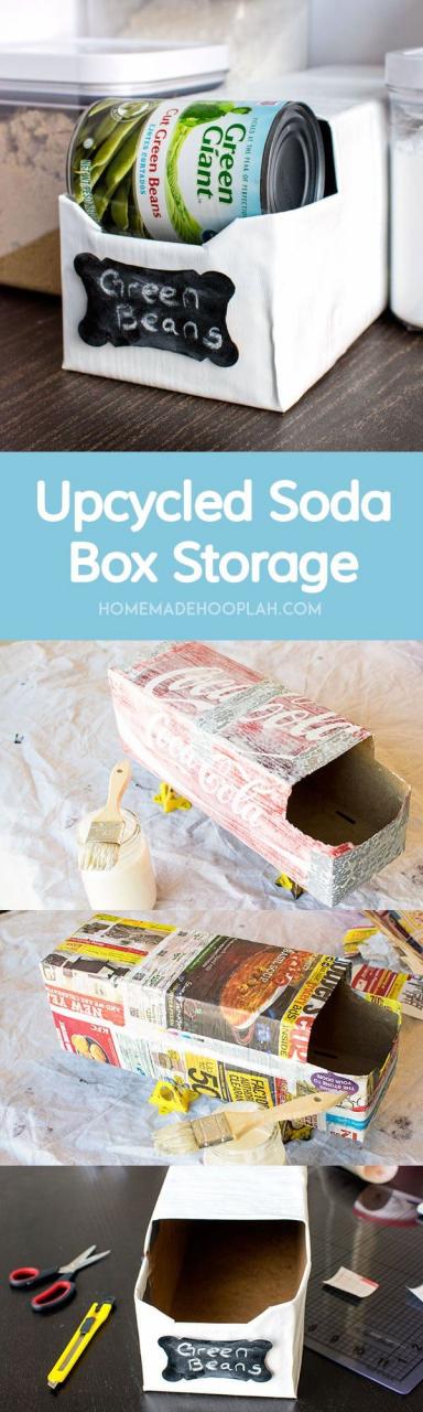 Upcycled Soda Box Storage Homemade Hooplah