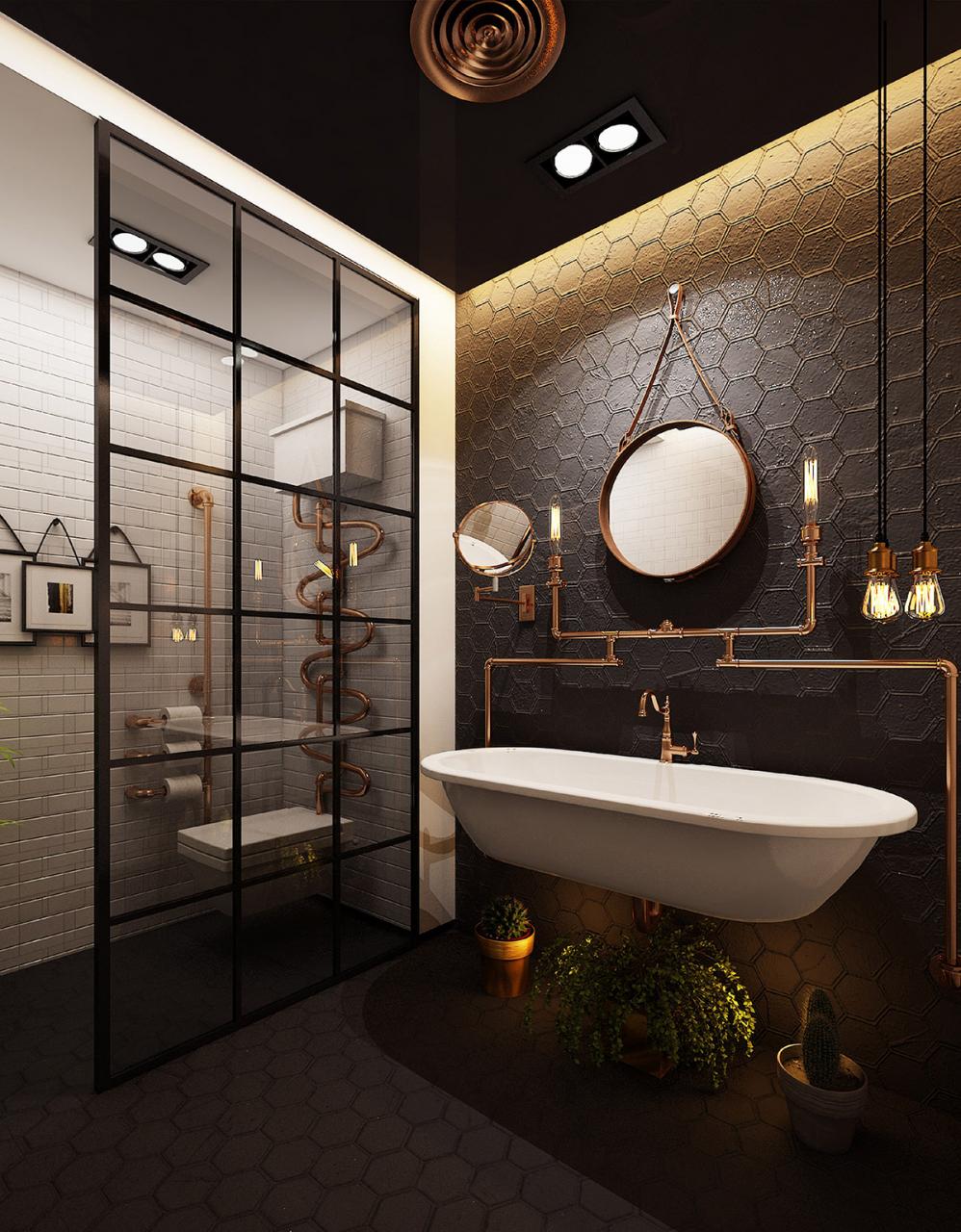 51 Industrial Style Bathrooms Plus Ideas & Accessories You Can Copy