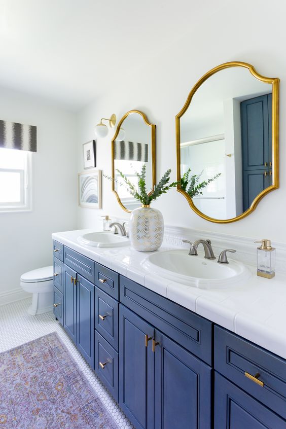 25 Stylish Blue And Gold Bathroom Decor Ideas DigsDigs